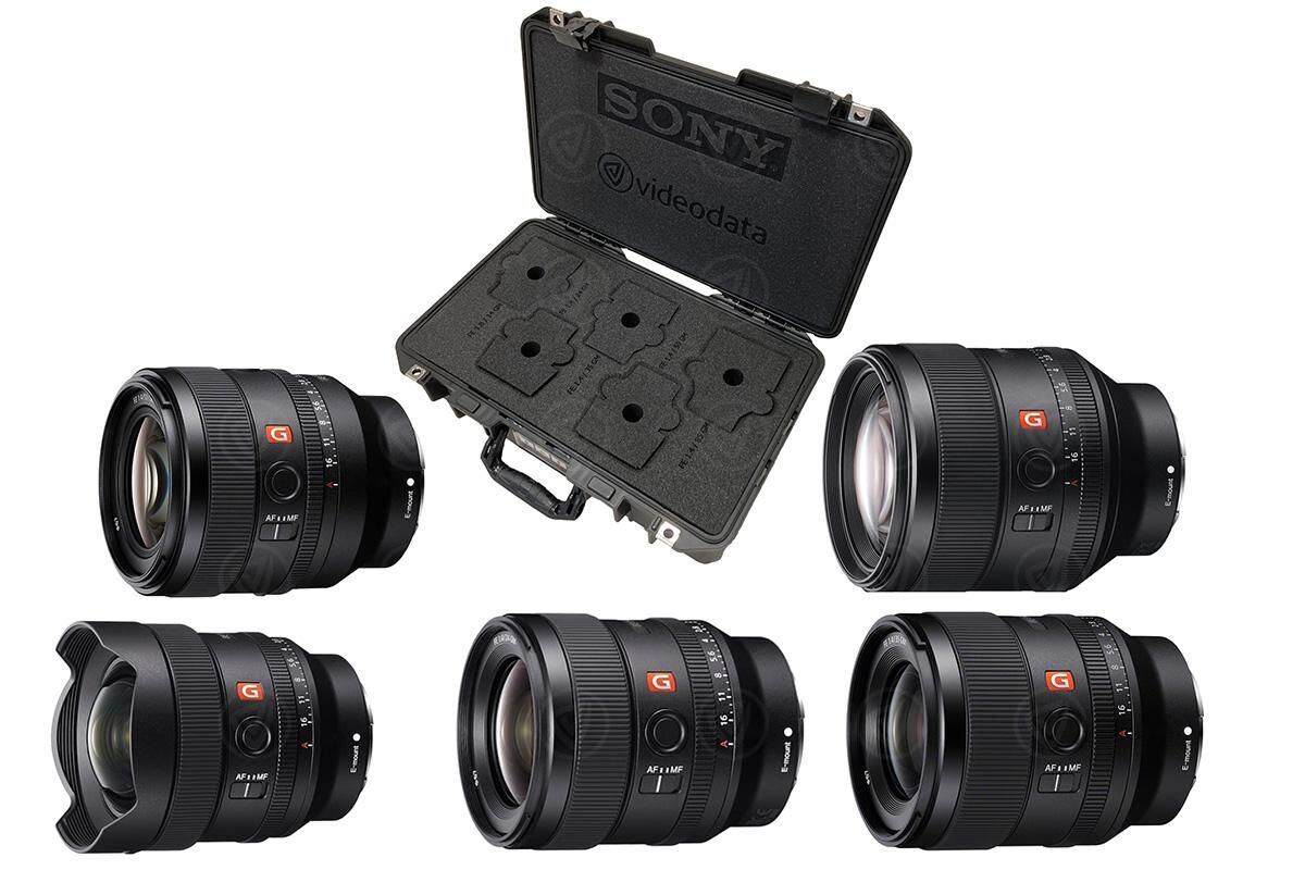 Sony SEL14F18/24F14/35F14/50F14/85F14 GM-Objektiv-Set mit Koffer