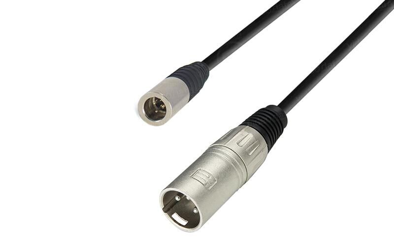 Audio-Adapterkabel Mini-XLR 3-polig (m) auf XLR 3-polig (m), 20 cm