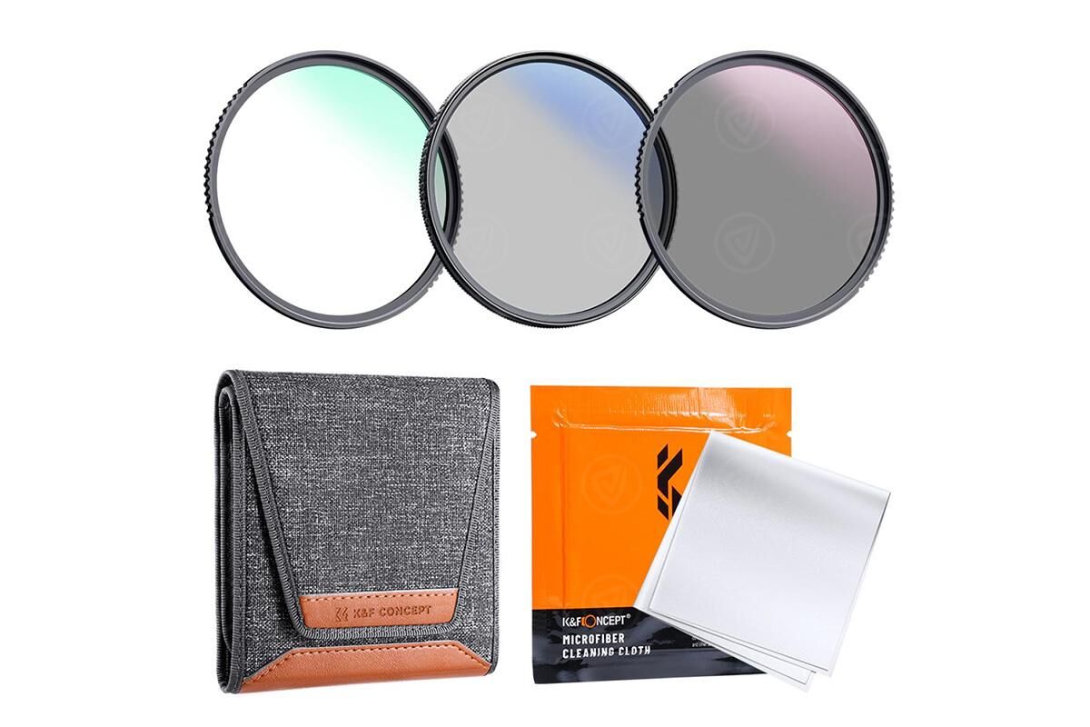 K&F Concept 77 mm 3pcs Professional Lens Filter Kit (MCUV/CPL/ND4) + Filter Pouch