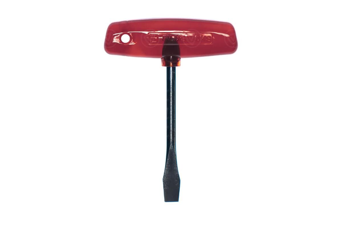 Filmsticks T-Handle Slotted Screwdriver, in red coloured handle, extended Shaft Length (FTHANDLE-SD-L-RED)