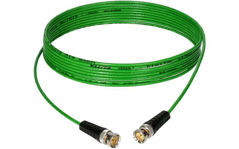 Klotz BNC Kabel 12G-SDI - Ultra Thin, 0,6 m (Grün/Schwarz)