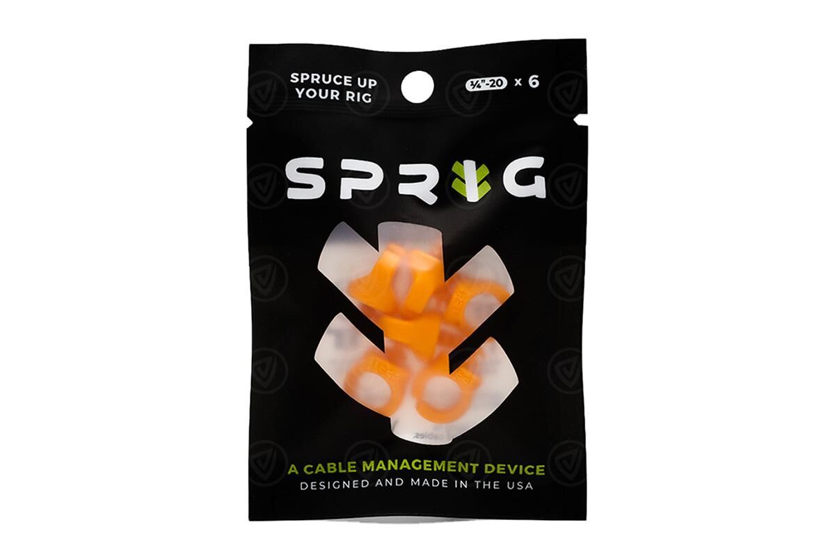 Sprig 1/4”-20 flexible Kabelhalterung mit 9 mm Öffnung, 6 Stück (Orange)