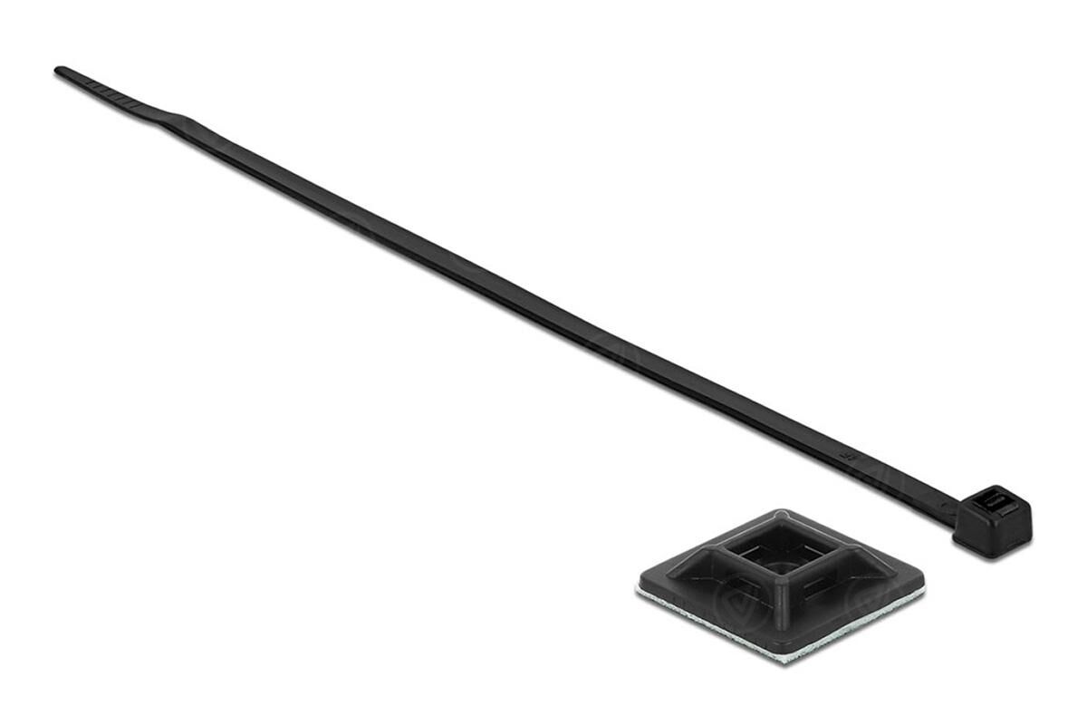 Delock Befestigungssockel mit Kabelbinder (schwarz)