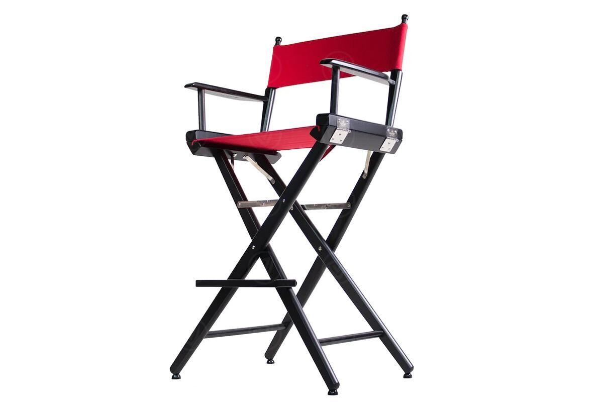 Filmcraft Pro Series Director Chair TALL black - RED canvas