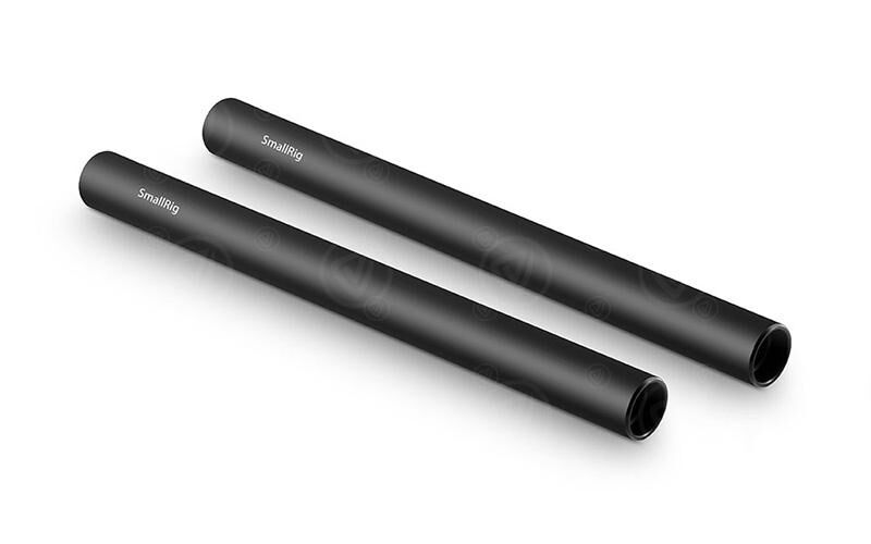 SmallRig 15mm Black Aluminum Alloy Rod (M12-200mm / 8in) (2pcs) 1051