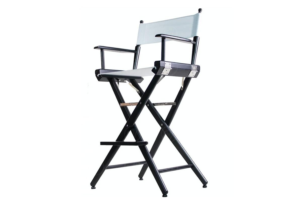 Filmcraft Pro Series Director Chair TALL black - WHITE canvas
