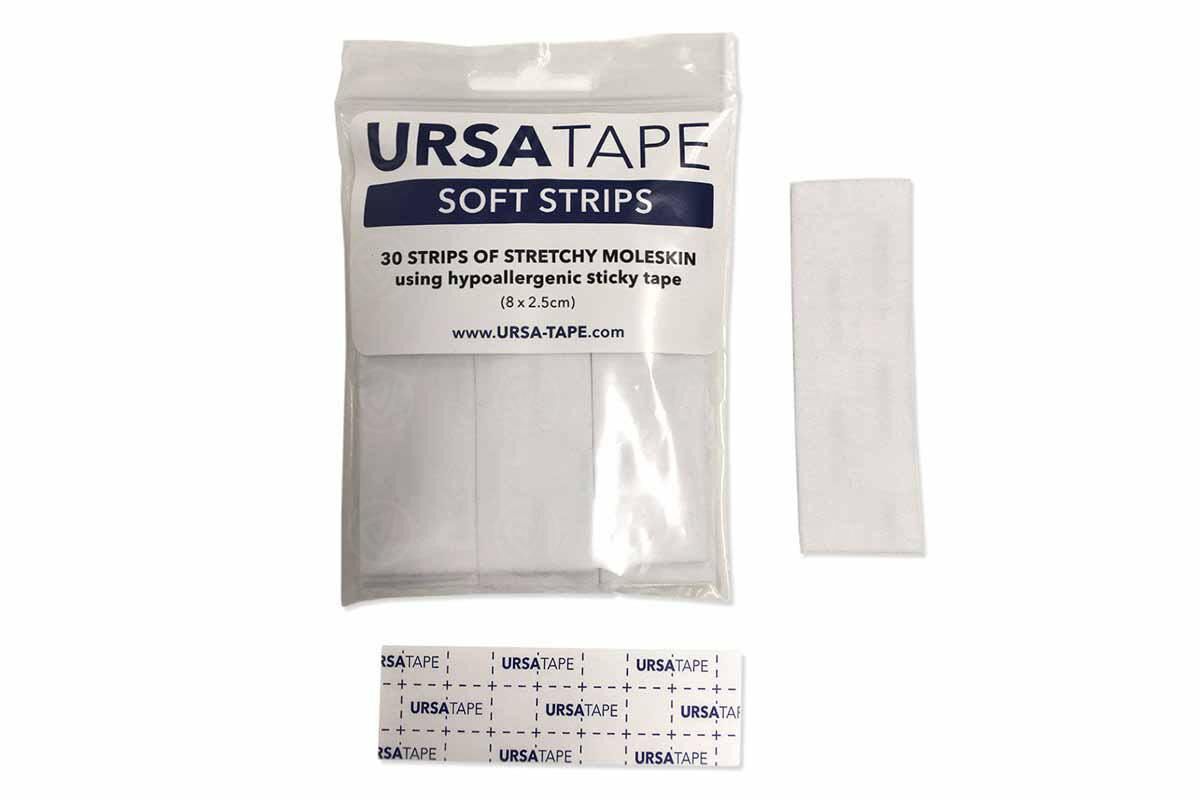 Ursa Straps Tape 30 x Small Soft Strips WHITE Moleskin