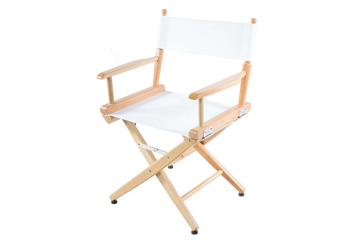 Filmcraft Pro Series Director Chair SHORT natural - WHITE canvas