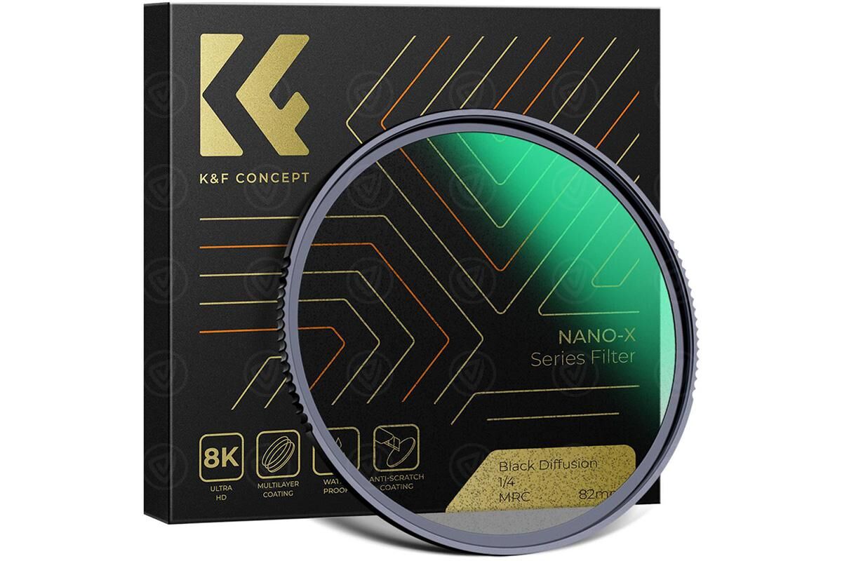 K&F Concept 82 mm,Nano-X,Optical glass black diffusion filter 1/4