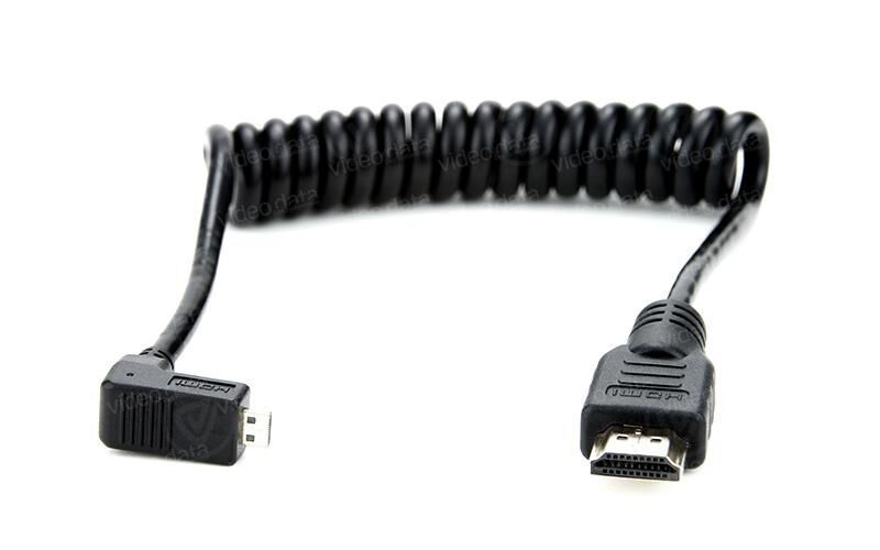 Atomos Micro HDMI (gewinkelt) auf HDMI Spiralkabel, 30-45 cm