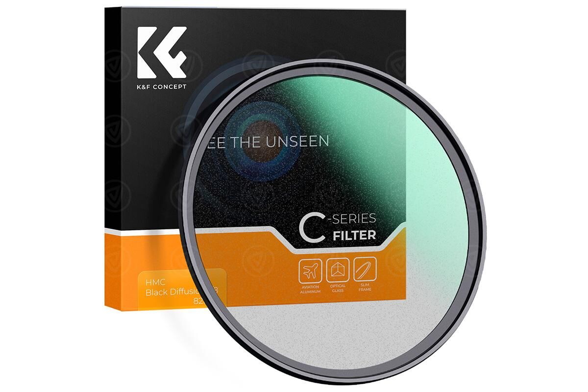 K&F Concept 67 mm C Series Black Mist Filter 1/8, Ultra-thin multilayer Green Coating
