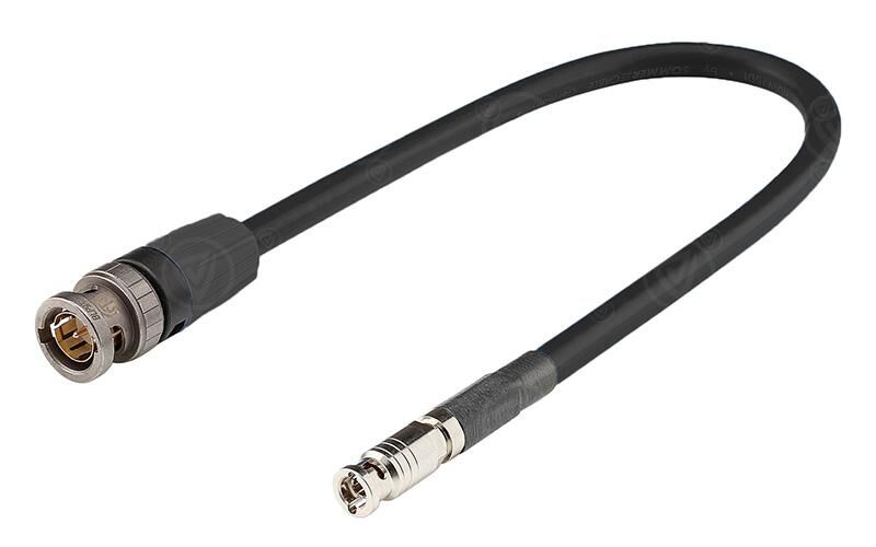 Sommer Cable Adapterkabel Micro BNC (m) auf BNC (m), Länge: 1 m, Farbe: Schwarz - für Blackmagic Video Assist 5" 12G HDR