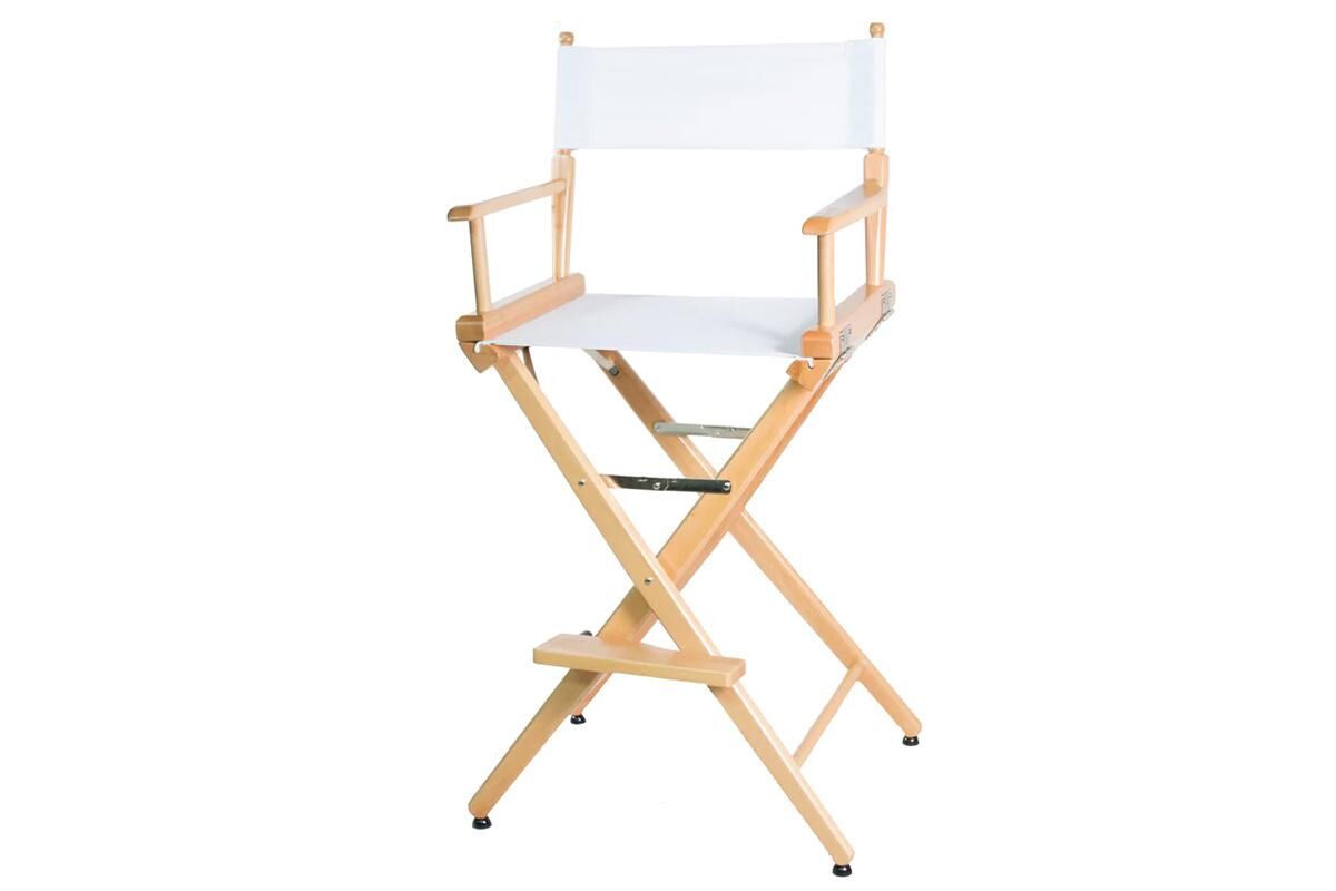 Filmcraft Pro Series Director Chair TALL natural - WHITE canvas